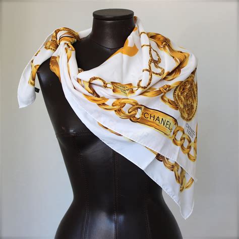 White Chanel Scarf 